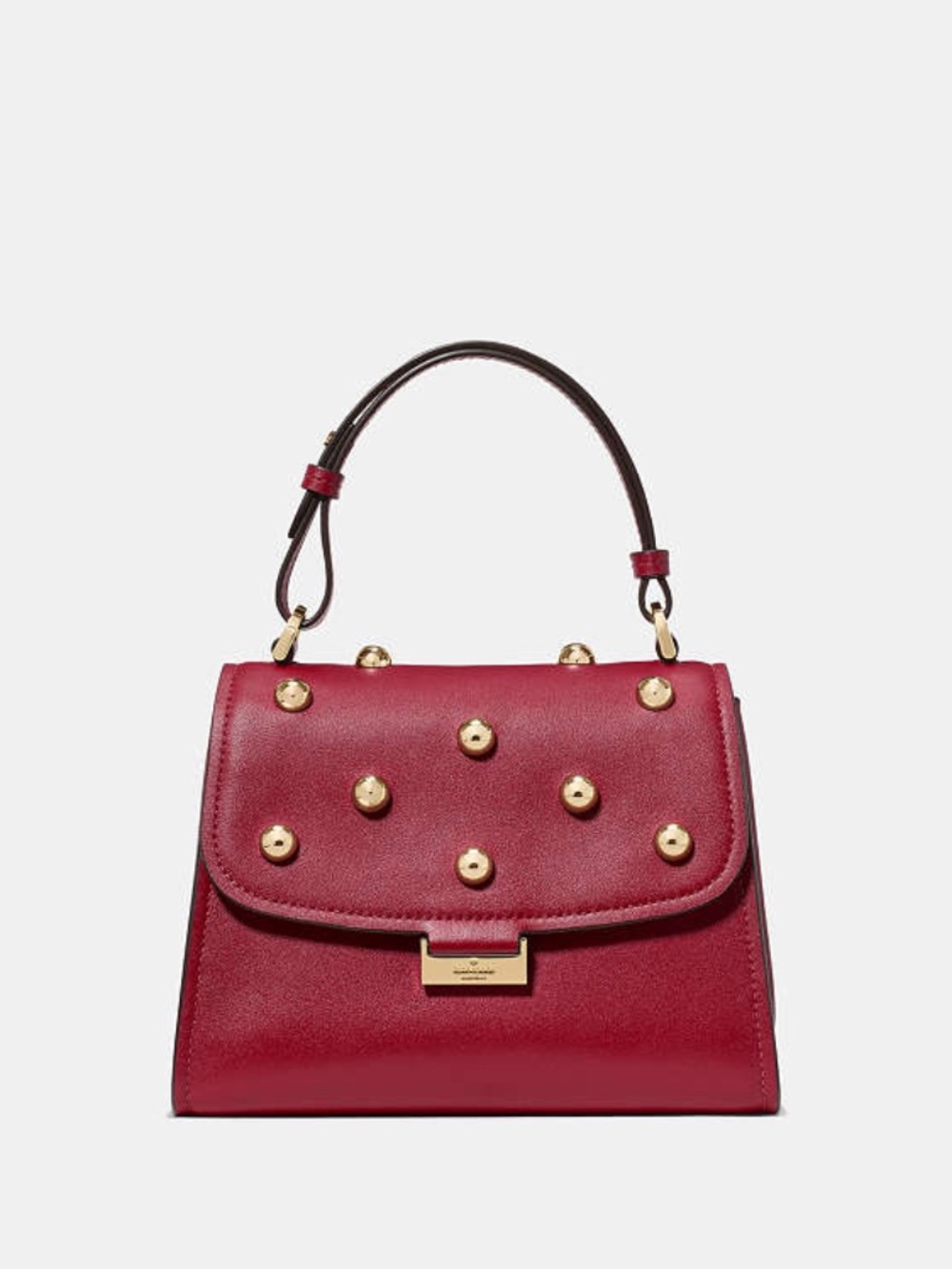 Kate Spade Riley Studded Small Top Handle Bag Red Jam
